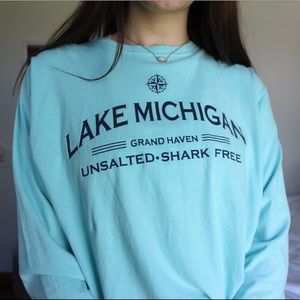 light blue lake michigan long sleeve
